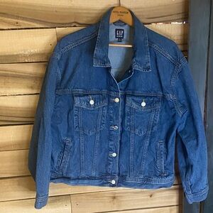 GAP Women's Mid Blue cotton Denim trucker Jacket size XL